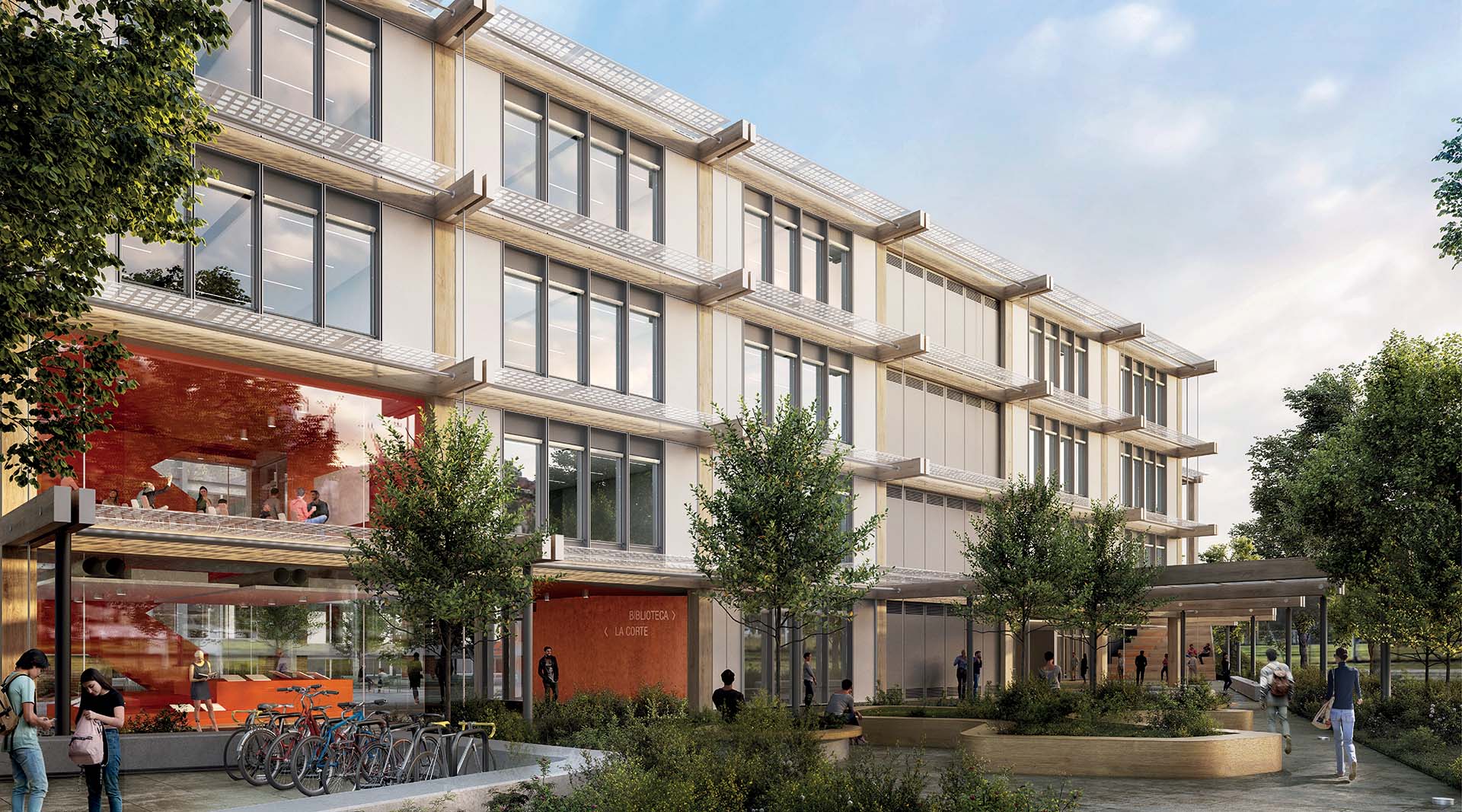 Render dell'edificio esterno dell'Itis di Parma